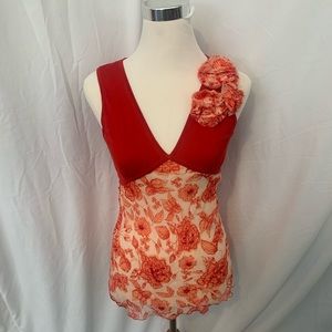 Bebe floral red tank top